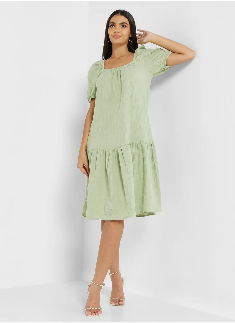 VERO MODA Puff Sleeve Tiered Dress