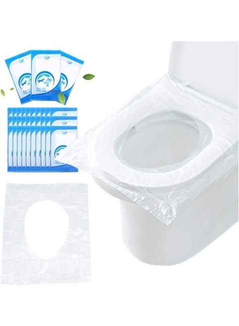 50-Piece Travel Disposable Toilet Seat Covers Clear 40x48cm