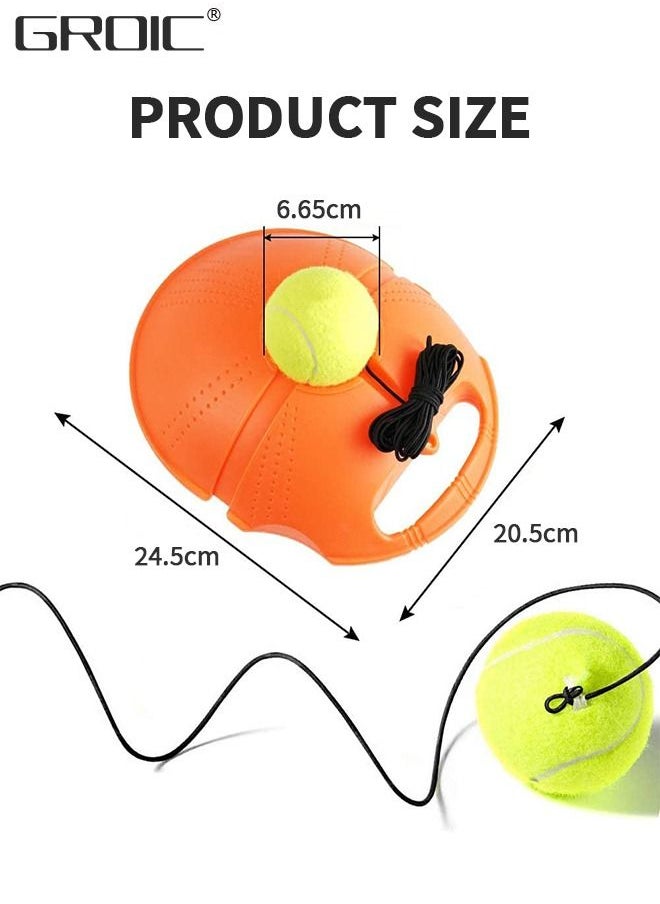 GROIC - 5-PCs Tennis Trainer Rebound Ball Set, Tennis Practice Trainer Gear Tennis Training Equipment Kit with 1 Trainer Base 4 Elastic Ropes & 4 Balls for Beginners, Kids, Adults - Image 1