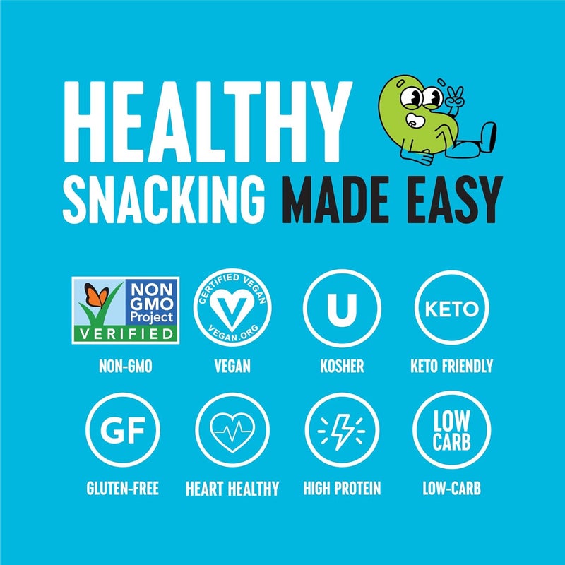 The Only Bean Crunchy Roasted Edamame Variety Pack - High Protein Vegan Snack (24 Pack, 0.9oz Each) - Sea Salt, Sriracha, Buffalo Flavors - Image 3