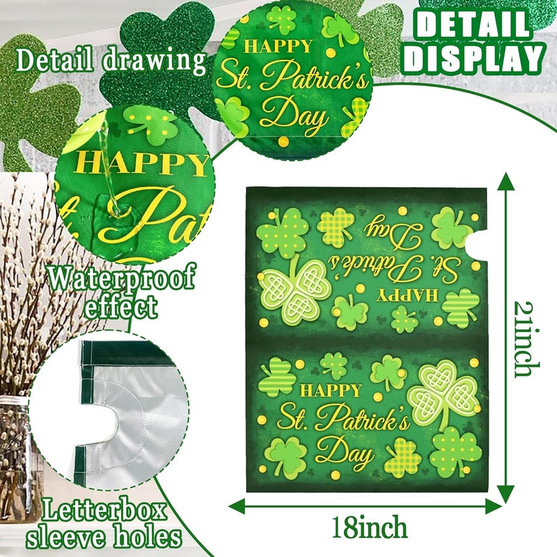 ARKUKT St. Patrick's Day Mailbox Cover Magnetic Shamrock Mailbox Wraps Post Letter Box Cover for Garden Yard Home Decor Standard Size 21" x 18" - Image 3