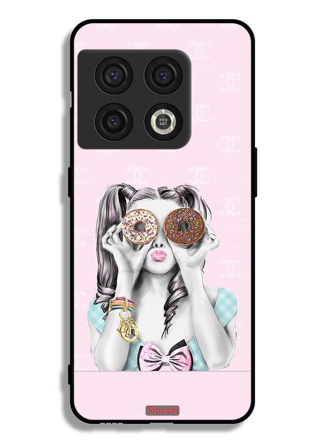 Tolwak OnePlus 10 Pro 5G Protective Case Cover Holding Two Donuts  - Image 2