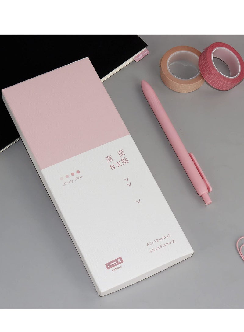 Generic Pastel Pink Sticky Notes Set - 240 Sheets of Lined Macaron Sticky Note Pads, Self-Adhesive Index Tabs for Organizing Planners, Journals, Calendars, School & Office Supplies  - Image 5