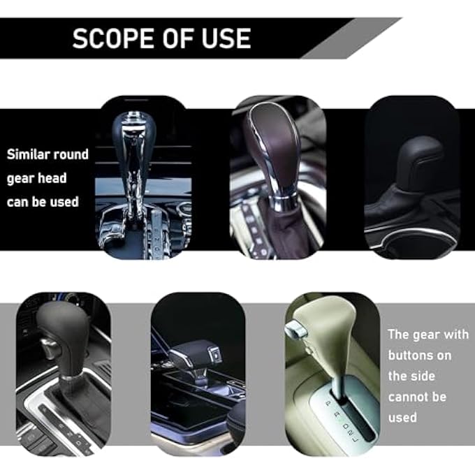 rayihni 2 PCSSet Car Gear Shift Knob Cover  Car Handbrake Cover AntiSlip Car Gear Shift Handle Handbrake Cover Gear Cover Set Universal for Most Cars - Image 5