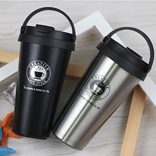 Wosta Stainless Steel 500ml Double Wall Vacuum Flask Car Thermos Mugs with Handle Coffee Tea Travel Thermal Bottle Tumbler Thermocup Vacuum Flasks & Thermos(1 pcs) Assorted - Image 5