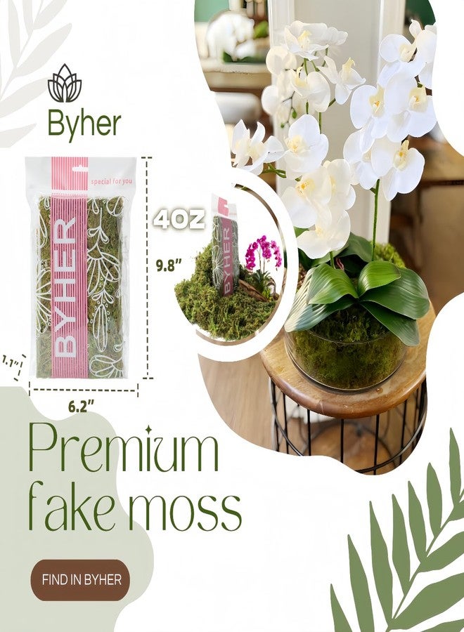 BYHER 4 OZ Fake Moss for Potted Plants, Artificial Green Moss for Crafts Faux Moss for Indoor Planters Fairy Garden Table Centerpieces Wedding Decoration (Fresh Green) - Image 4