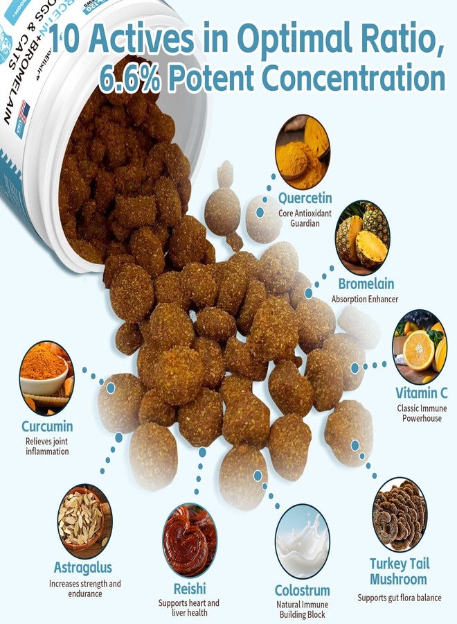 VivaElixir Relief Dog Allergy & Ear Infection — Quercetin for Dogs + Bromelain with Turkey Tail Mushroom & Probiotics — Allergy Medicine for Dogs, Itch, Skin, Hot Spot 120 Chews - Image 3