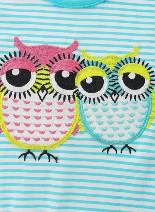 YUNIQEE Blue Crew Neck Short Sleeve Printed Tshirt & Shorts
