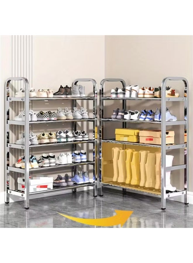 HIAS 5-Tier Shoe Rack, Heavy Duty Stainless Steel Storage Shelf & Organizer with Adjustable Shelves | Space-Saving Metal Shelving for Entryway, Closet, Bathroom, Kitchen | Easy Assembly, Rust Resistant Design - Image 5