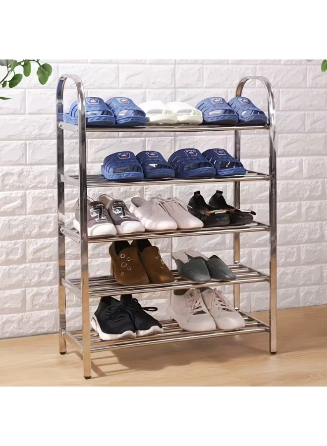 HIAS 5-Tier Shoe Rack, Heavy Duty Stainless Steel Storage Shelf & Organizer with Adjustable Shelves | Space-Saving Metal Shelving for Entryway, Closet, Bathroom, Kitchen | Easy Assembly, Rust Resistant Design - Image 4