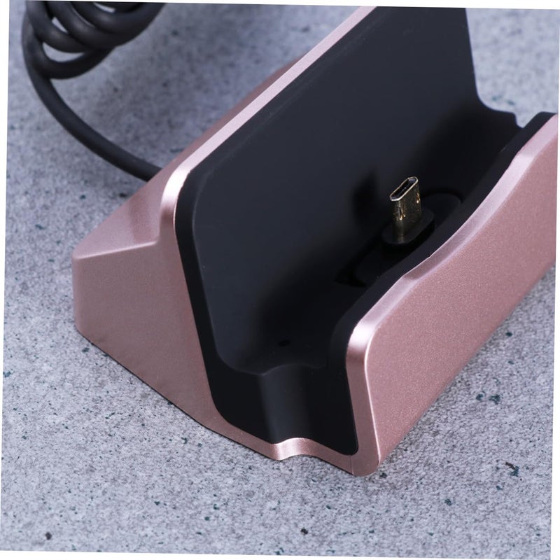 محطة شحن محمولة باللون الذهبي الوردي مع حامل قاعدة لشحن أجهزة متعددة عبر منفذ USB - Image 5