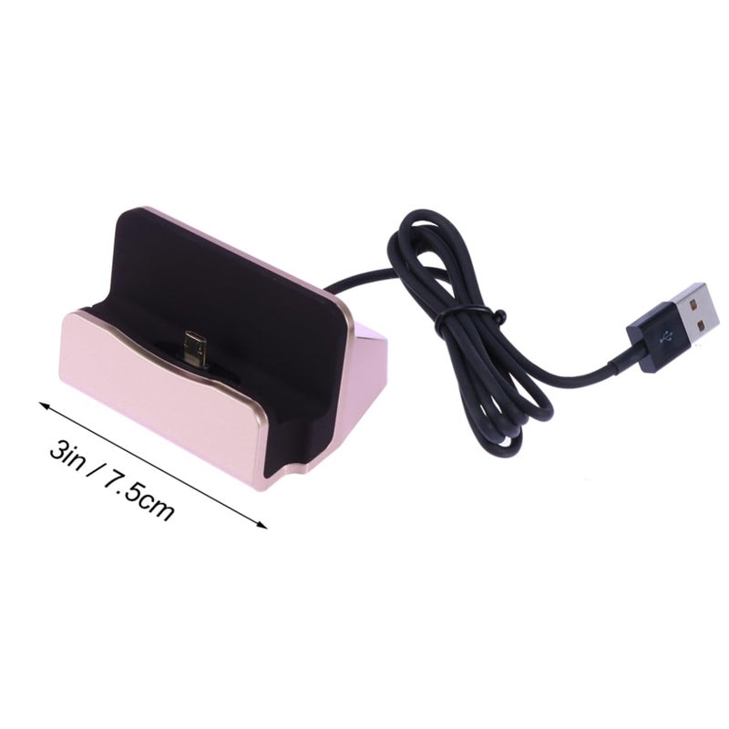 محطة شحن محمولة باللون الذهبي الوردي مع حامل قاعدة لشحن أجهزة متعددة عبر منفذ USB - Image 3