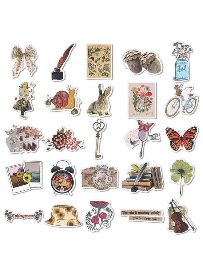 Peachjoy 50Pcs Vintage Stickers, Scrapbooking Stickers Aesthetic Retro Journaling Supplies Kit, Waterproof Vinyl Decals for Planner Junk Journal Scrapbook Paper Water Bottle Laptop (Style A) - Image 3