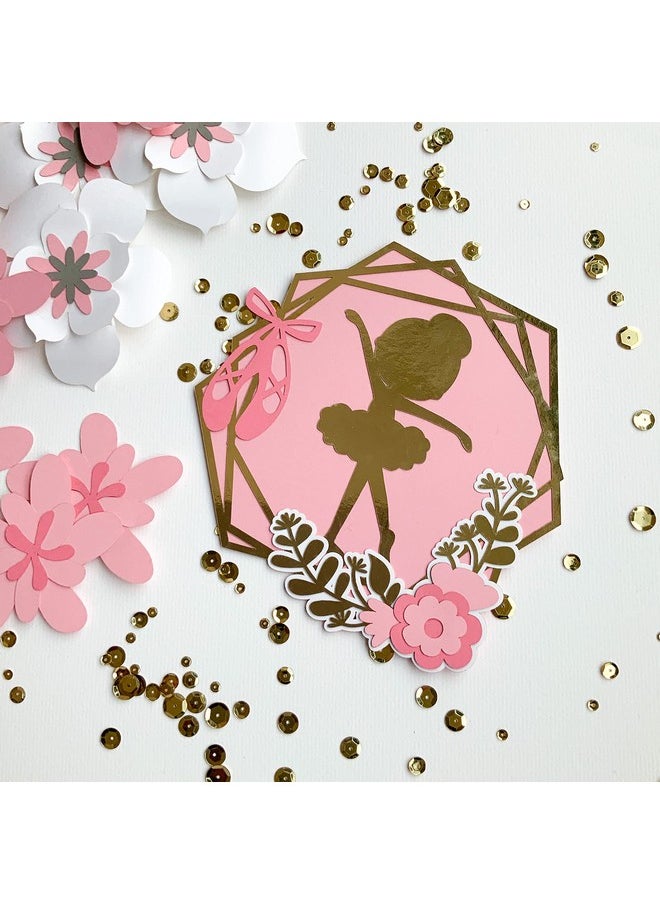 Pinfliers Pinfliers Ballerina Theme Paper Cake Topper, 1 piece, Pink, White and Gold  - Image 3