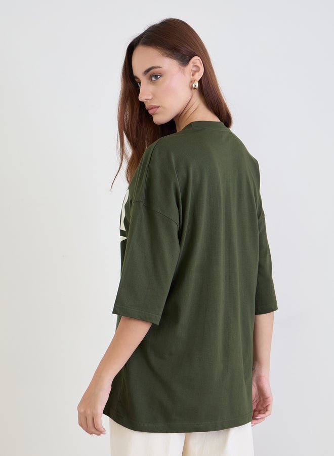 Styli Green Graphic Oversized T-Shirt - Image 5