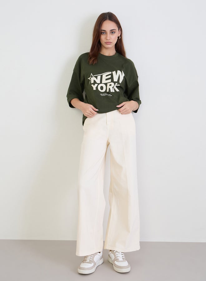 Styli Green Graphic Oversized T-Shirt - Image 2