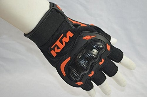 Vocado Orange Easy4buy Half Finger Motorcycle Riding Gloves for Ktm Bikes - Image 2