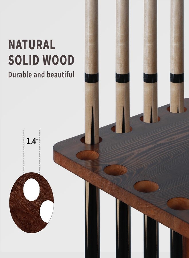 Lnmuzm Pool Cue Holders For Billiard Room, Stick Holder, Floor Stand Rack Up To 16 Sticks, Natural Wood Equipment Storage Organizer, Gifts Men - Image 3