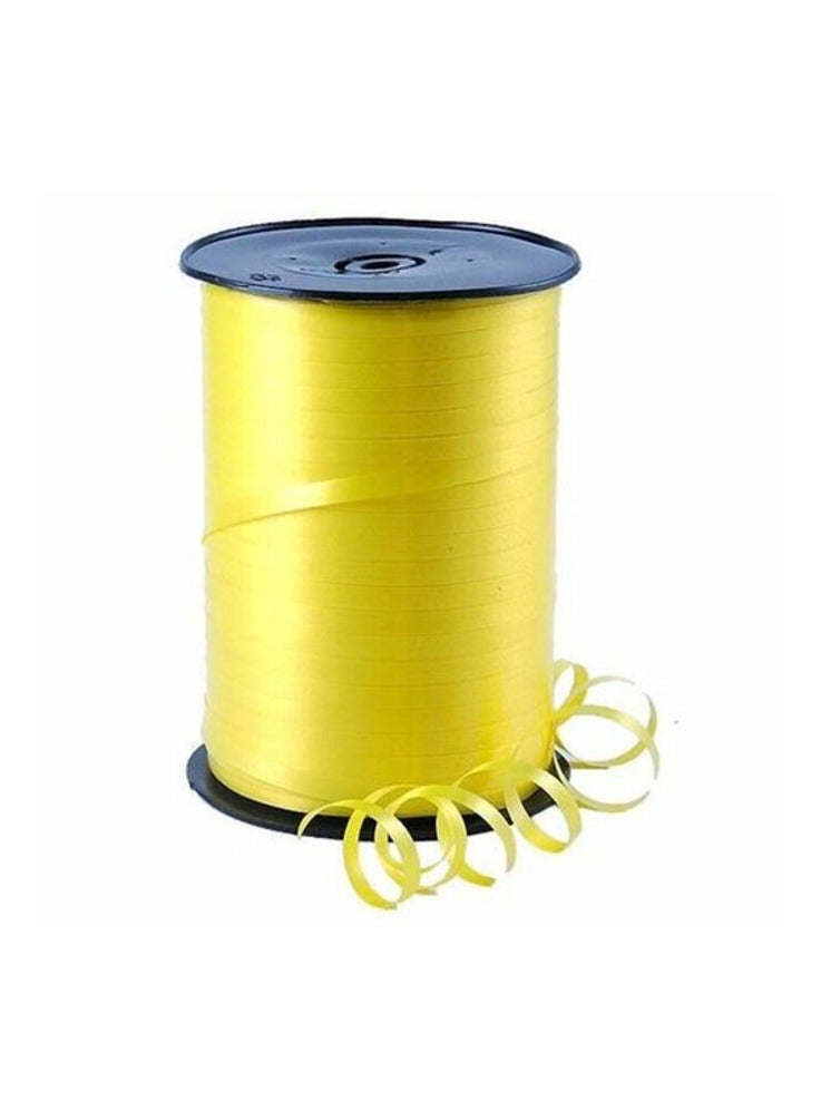 بارتي تايم شريط بالون مجعد أصفر بطول 500 ياردة من بارتي تايم، شريط بالون لتزيين حفلات الزفاف، وحفلات استقبال المولود الجديد، وديكور أعياد الميلاد، وتغليف الهدايا - لوازم الحفلات