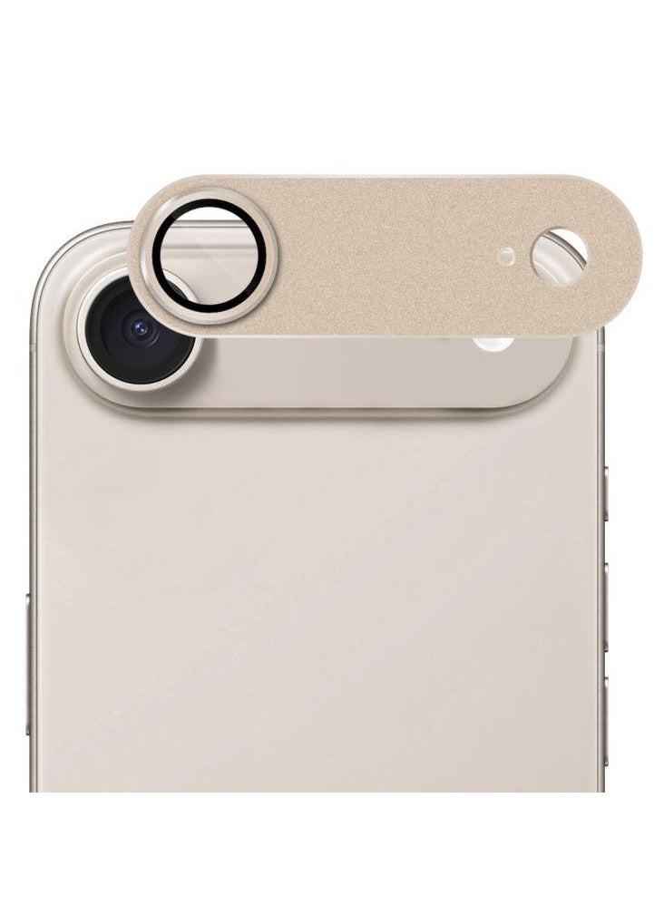 أكاليكس واقي عدسة الكاميرا لهاتف iPhone 17 Air، غطاء حلقي من الزجاج المقوى 9H بتغطية كاملة، لوحة معدنية غير لامعة، مناسب للحافظات، شاشة 6.5 بوصة، عبوة من قطعة واحدة (ذهبي) - Image 1