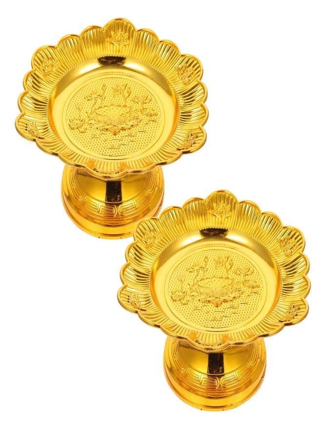 RORPOIR Buddha Fruit Plate 7.08 Inch Lotus Serving Tray with Footed Dessert Dish for Temple Offerings and Home Rituals Religious Tribute Service Tray - Image 1