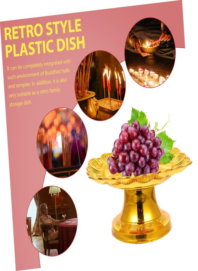 RORPOIR Buddha Fruit Plate 7.08 Inch Lotus Serving Tray with Footed Dessert Dish for Temple Offerings and Home Rituals Religious Tribute Service Tray - Image 4
