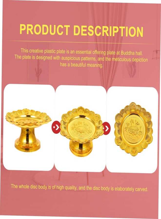 RORPOIR Buddha Fruit Plate 7.08 Inch Lotus Serving Tray with Footed Dessert Dish for Temple Offerings and Home Rituals Religious Tribute Service Tray - Image 5