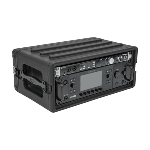 SKB 4U Shallow Roto Rack Case Durable Polyethylene Gear Protector Stackable Waterproof with Twist Latches Rubber Feet for Musicians DJs and AV Equipment Secure Transport Storage Solution