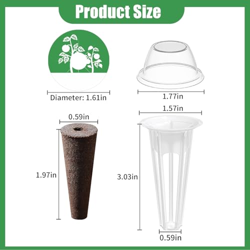 DRYADES Seed Pod Kit Compatible with Aero Garden Ahope Garden Dryades Z243 - Grow Anything Kit for Indoor Garden Hydroponics Growing System with 12 Grow Sponges, 36 Pod Labels, 12 Plant Baskets Domes - Image 2