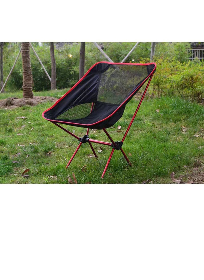 LIMOS Ultralight Folding Camping Backpacking Chair, Portable Compact Lawn Stool for Beach Travel Hiking Picnic Festival and All Outdoor Activities (Red)  - Image 1