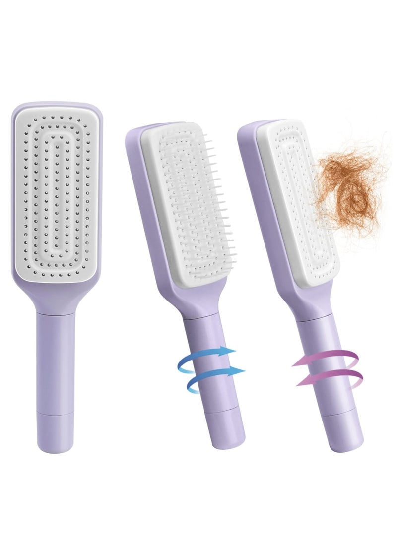 Loquat Self-Cleaning Hair Brush Comb – Detangling Comb  Scalp Massage Brush, Easy Hair Removal Detangler for Women, Men, Kids, Long, Curly  Straight Hair - Image 1