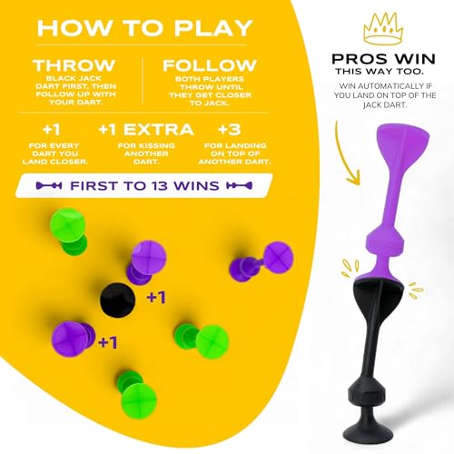 TOSSIT Game Suction Cup Darts, Toss Game Perfect Family and Party, Silicone Throwing Game for Backyard, Indoor and Outdoor Fun, Starter Pack, Red Cyan - Image 2