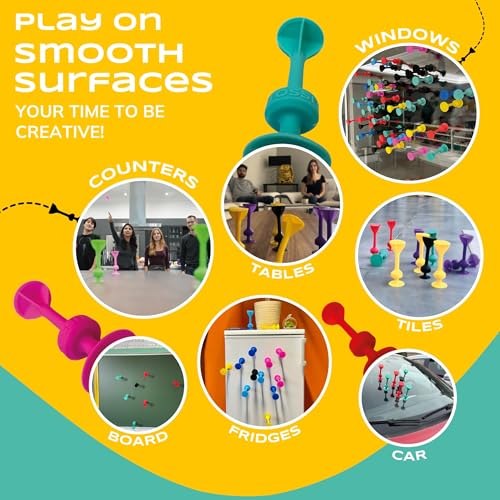 TOSSIT Game Suction Cup Darts, Toss Game Perfect Family and Party, Silicone Throwing Game for Backyard, Indoor and Outdoor Fun, Starter Pack, Red Cyan - Image 3