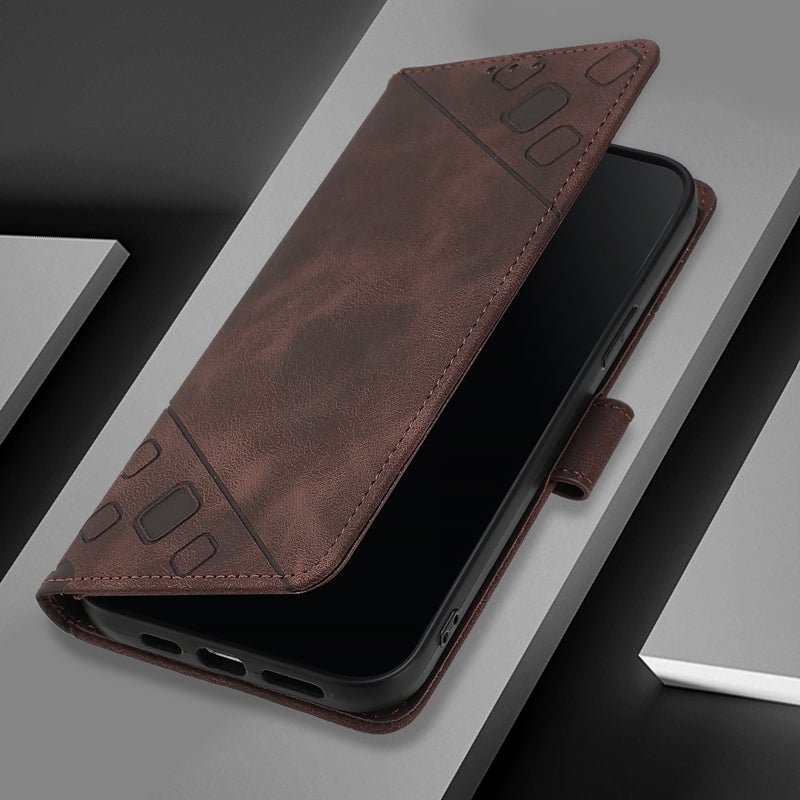 BURAQ Case Cover For Honor 200 Lite Global Skin-feel Embossed Leather Phone Case(Brown) - Image 3
