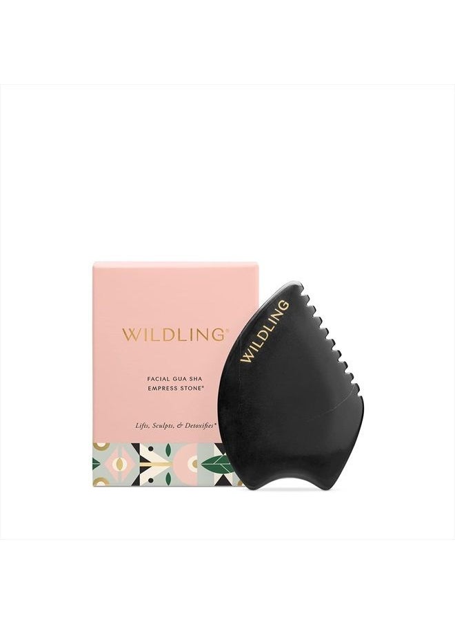 Wildling - Empress Stone Gua Sha Facial Tool I Facial Massage Tool to Lift, Plump, Tone + Sculpt I Patented Design Crafted with 100% Authentic Bian Stone - Image 1