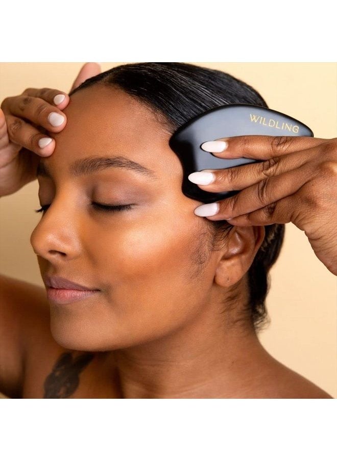 Wildling - Empress Stone Gua Sha Facial Tool I Facial Massage Tool to Lift, Plump, Tone + Sculpt I Patented Design Crafted with 100% Authentic Bian Stone - Image 1