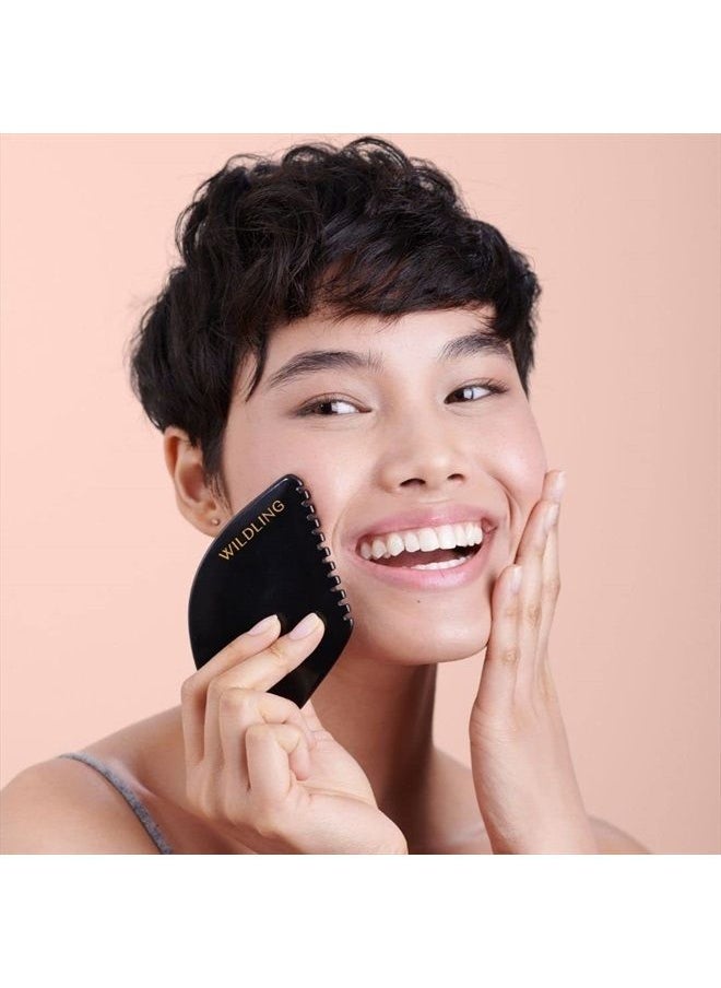 Wildling - Empress Stone Gua Sha Facial Tool I Facial Massage Tool to Lift, Plump, Tone + Sculpt I Patented Design Crafted with 100% Authentic Bian Stone - Image 1