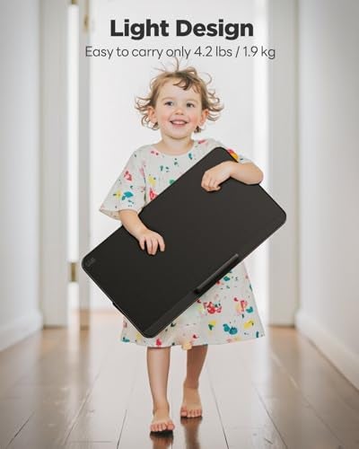 SAIJI Book Stand for Reading Hands Free with Page Paper Clips in Bed,Laptop Desk Table, Portable Lightweight Lap Desk Tray for Writing Eating Breakfast on Couch Sofa Floor (20.5"x11.8",Black) - Image 5