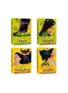 Hesh Herbal Amla Powder 100G, Brahmi Powder 100G, Shikakai Powder 100G, Aritha Powder 100G - 1 Complete Hair Care Combo Pack  - Image 1