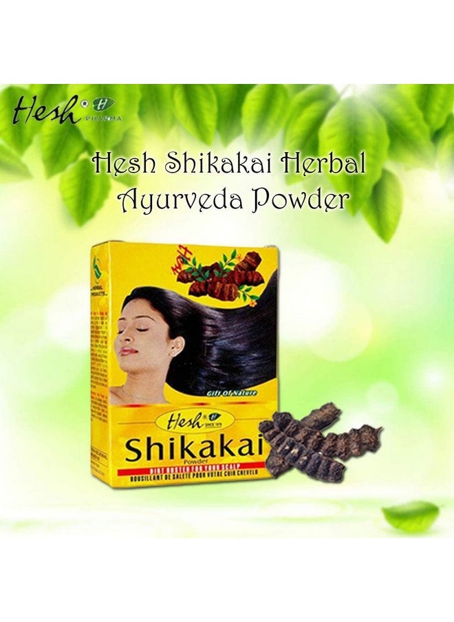 Hesh Herbal Amla Powder 100G, Brahmi Powder 100G, Shikakai Powder 100G, Aritha Powder 100G - 1 Complete Hair Care Combo Pack  - Image 3