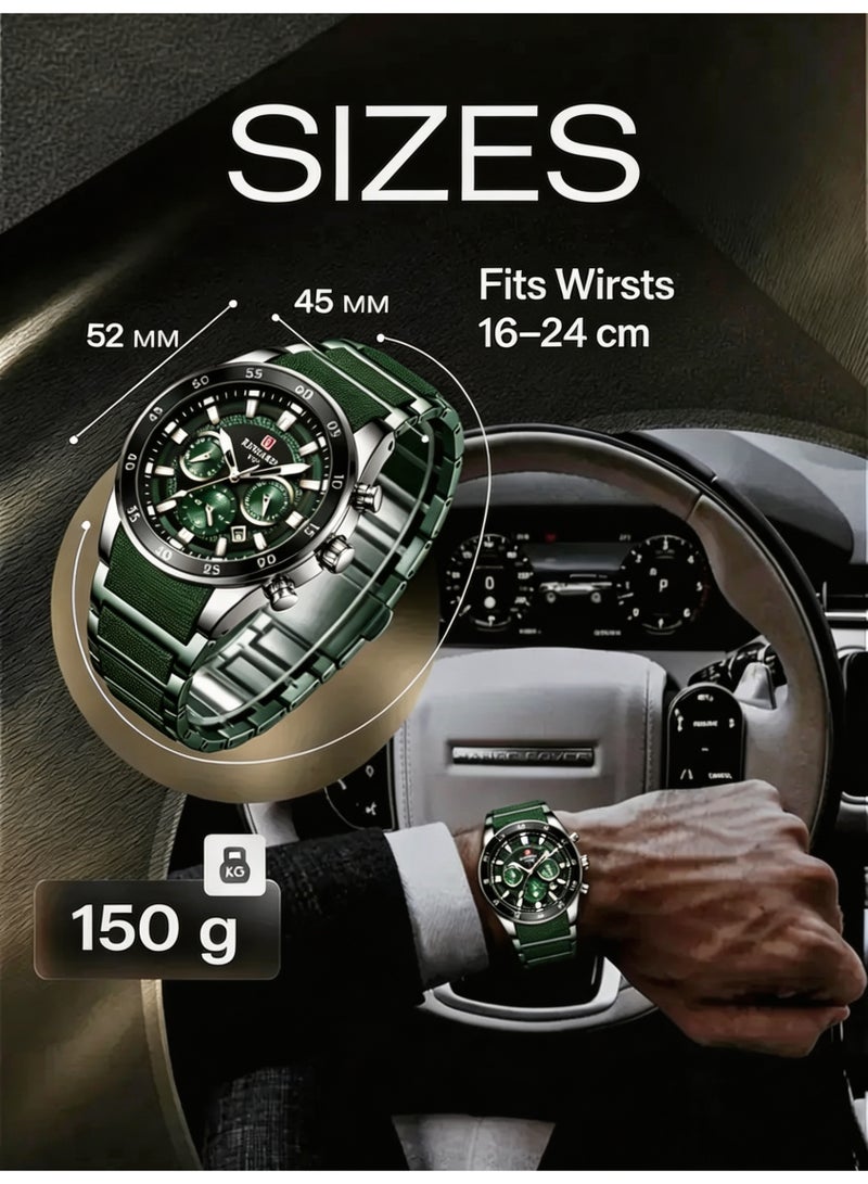 REWARD Men's Watch, Top Brand Stainless Steel Band Waterproof Quartz Analog Wrist Watch - 81011 - Image 2