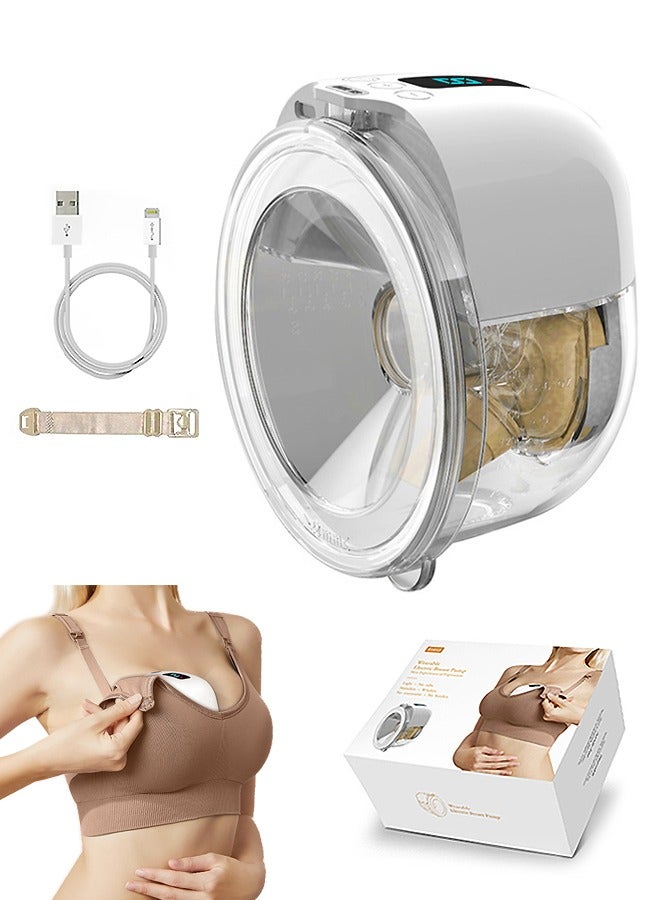 Unique Wearable Electric Breast Pump, Hands Free Painless Automatic Breast Pump (White)  - Image 1