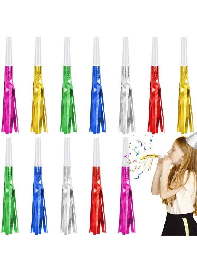 12 Pcs Glitter Noise Makers Metallic Fringed Party Blower for Adults Birthday Graduation New Years Party Favors Supplies (Colorful) - Image 1