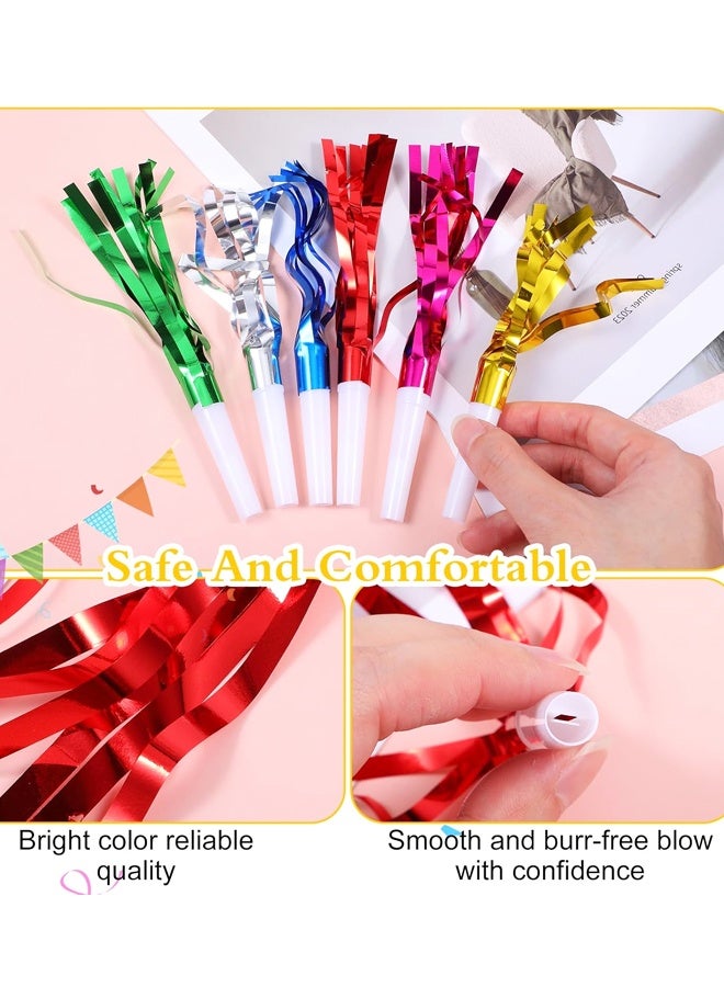 12 Pcs Glitter Noise Makers Metallic Fringed Party Blower for Adults Birthday Graduation New Years Party Favors Supplies (Colorful) - Image 3