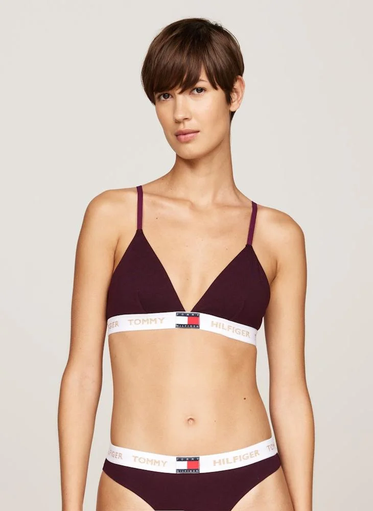 TOMMY HILFIGER Plunge Neck Logo Band Bra