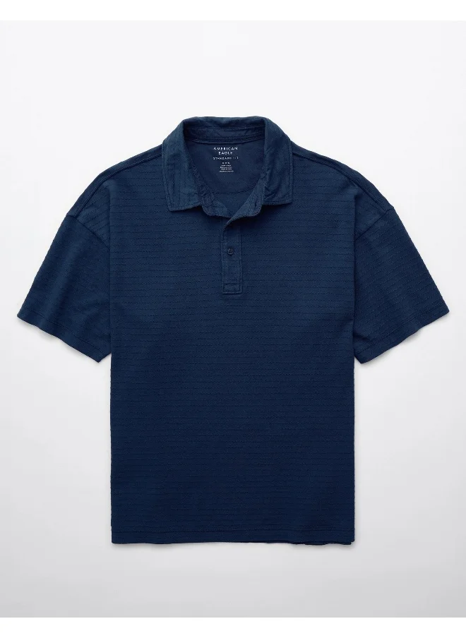 American Eagle AE Textured Polo Shirt