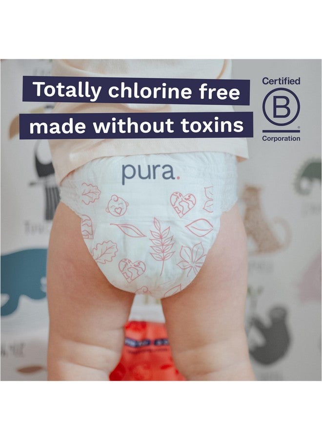 Pura سراويل حفاضات بورا المضادة للحساسية الحجم 5 (27-38 رطل) للاستخدام الليلي، حماية من التسرب تصل إلى 12 ساعة، مناسبة للبشرة الحساسة، خالية تمامًا من الكلور، قطن عضوي ناعم، 3 عبوات من 19 (57 سراويل سحب)  - Image 3