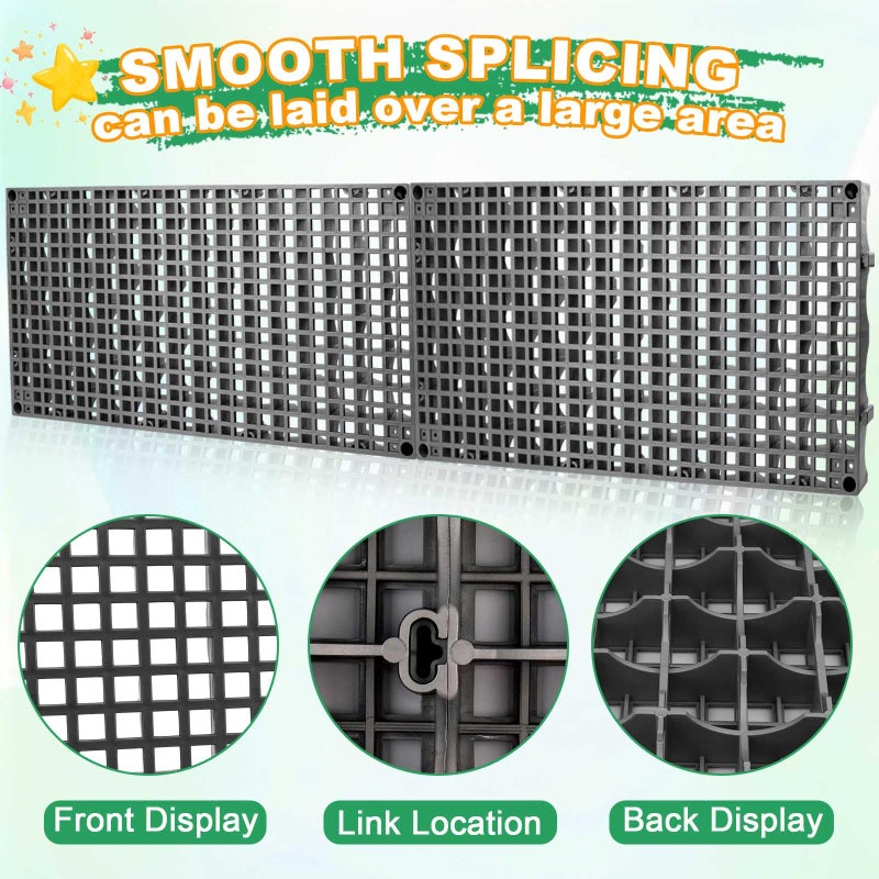 BTXKQTH 3 Pack Heavy Duty Fountain Basin Grate, 24"x 12" Pondless Waterfall Kit, Water Grid for Raised Beds, Rectangular Hide Reservoir Grates for Indoor & Outdoor Ponds, Waterfall Fountains, Water Gardens - Image 3