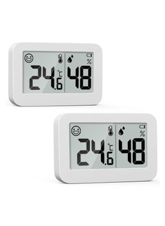 Mini Hygrometer Indoor Thermometer, 2-Pack Hight Accurate Temperature and Humidity Monitor, Humidity Gauge with Degrees Fahrenheit (℉), Humidity Meter Digital for Greenhouse Babyroom Closet