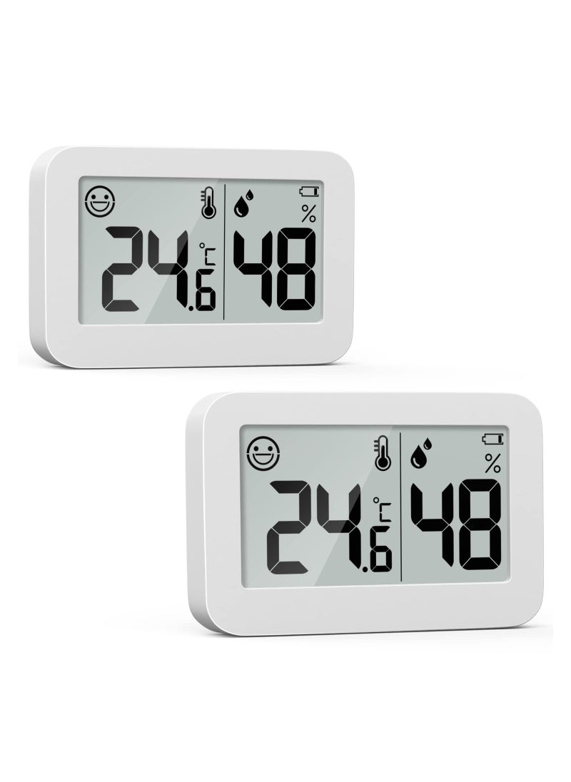 SYOSI - Mini Hygrometer Indoor Thermometer, 2-Pack Hight Accurate Temperature and Humidity Monitor, Humidity Gauge with Degrees Fahrenheit (℉), Humidity Meter Digital for Greenhouse Babyroom Closet - Image 1